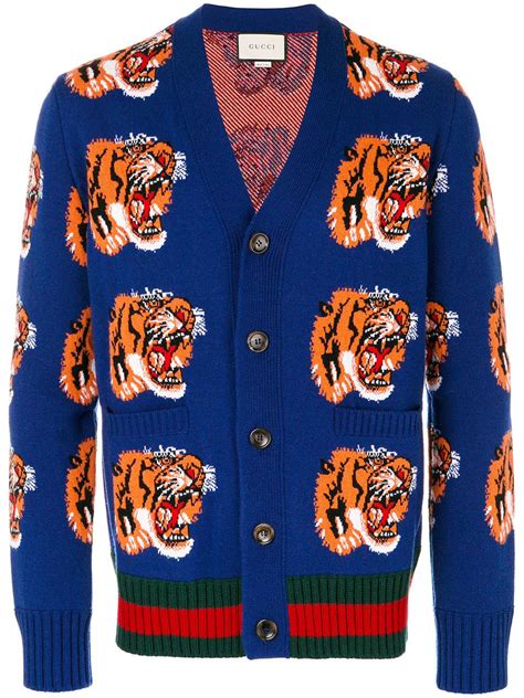 gucci tiger wool cardigan|gucci tiger head necklace.